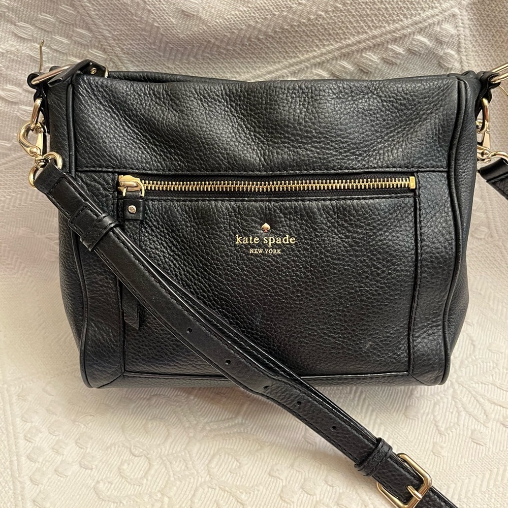 Kate Spade Black Pebbled 100% Cow Leather Crossbody Bag - Picture 13 of 15